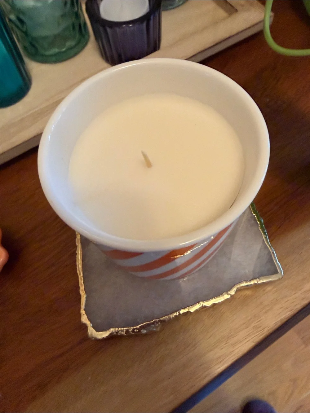 Anthro Orange Cream Popsicle Gourmand Candle Ceramic Ice Cream Pint Creamsicle